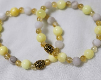 Edelstein Perlen Stretch Armband