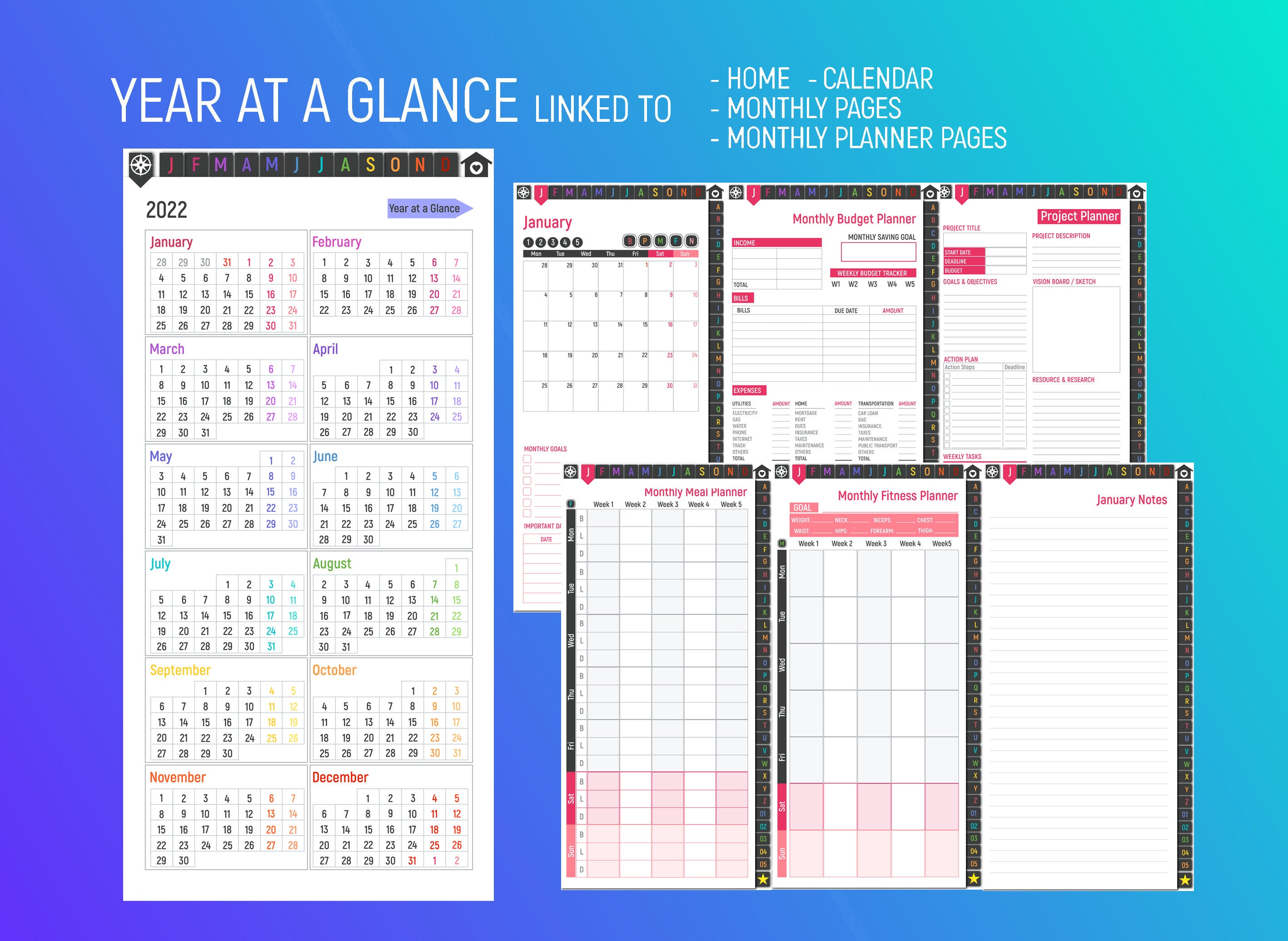 2022 Smartphone Digital Planner for iPhone and Android Phones