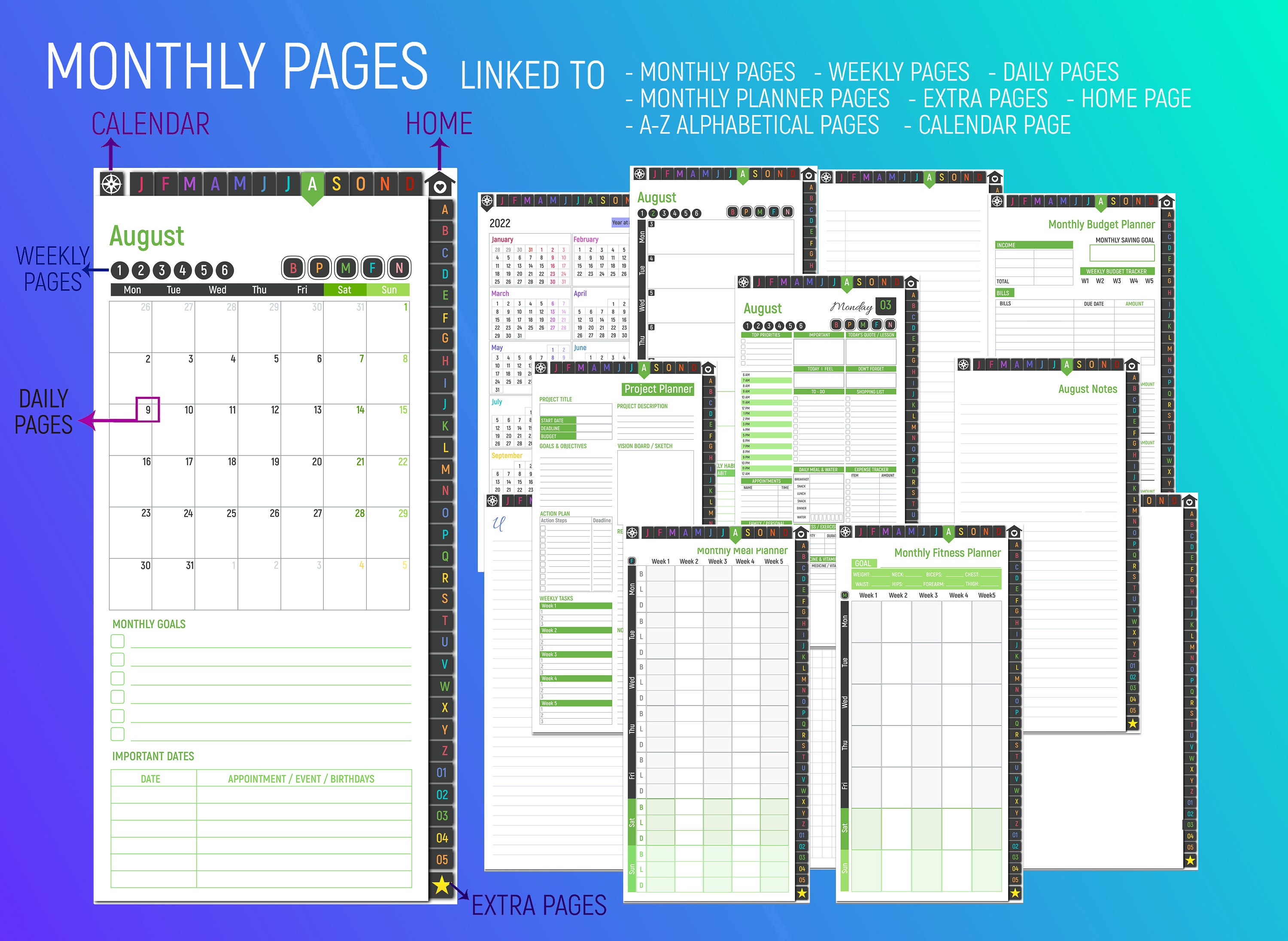 2022 Smartphone Digital Planner for iPhone and Android Phones