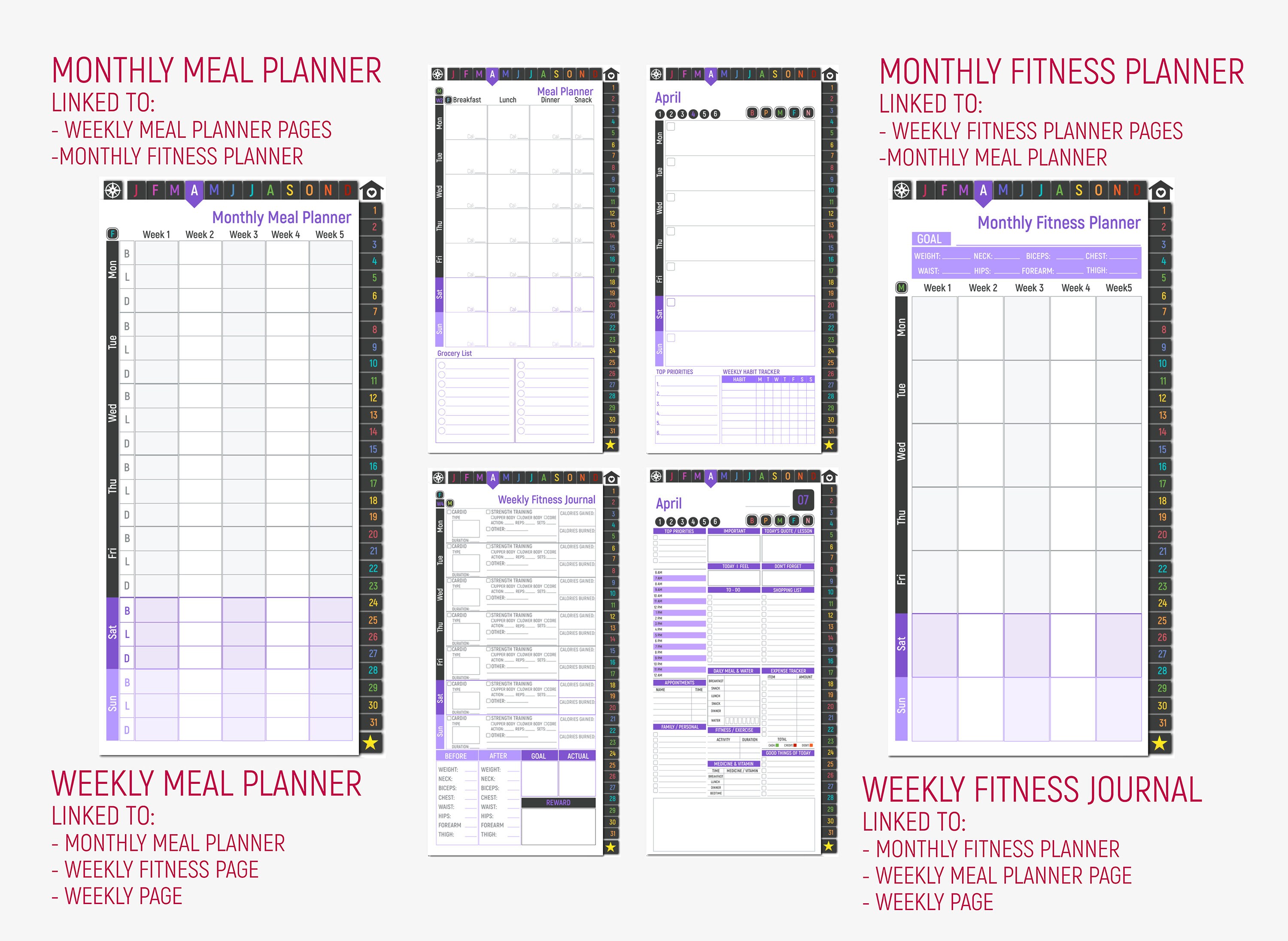 Undated Phone Planner for iPhone and Android Phones Goodnotes Etsy