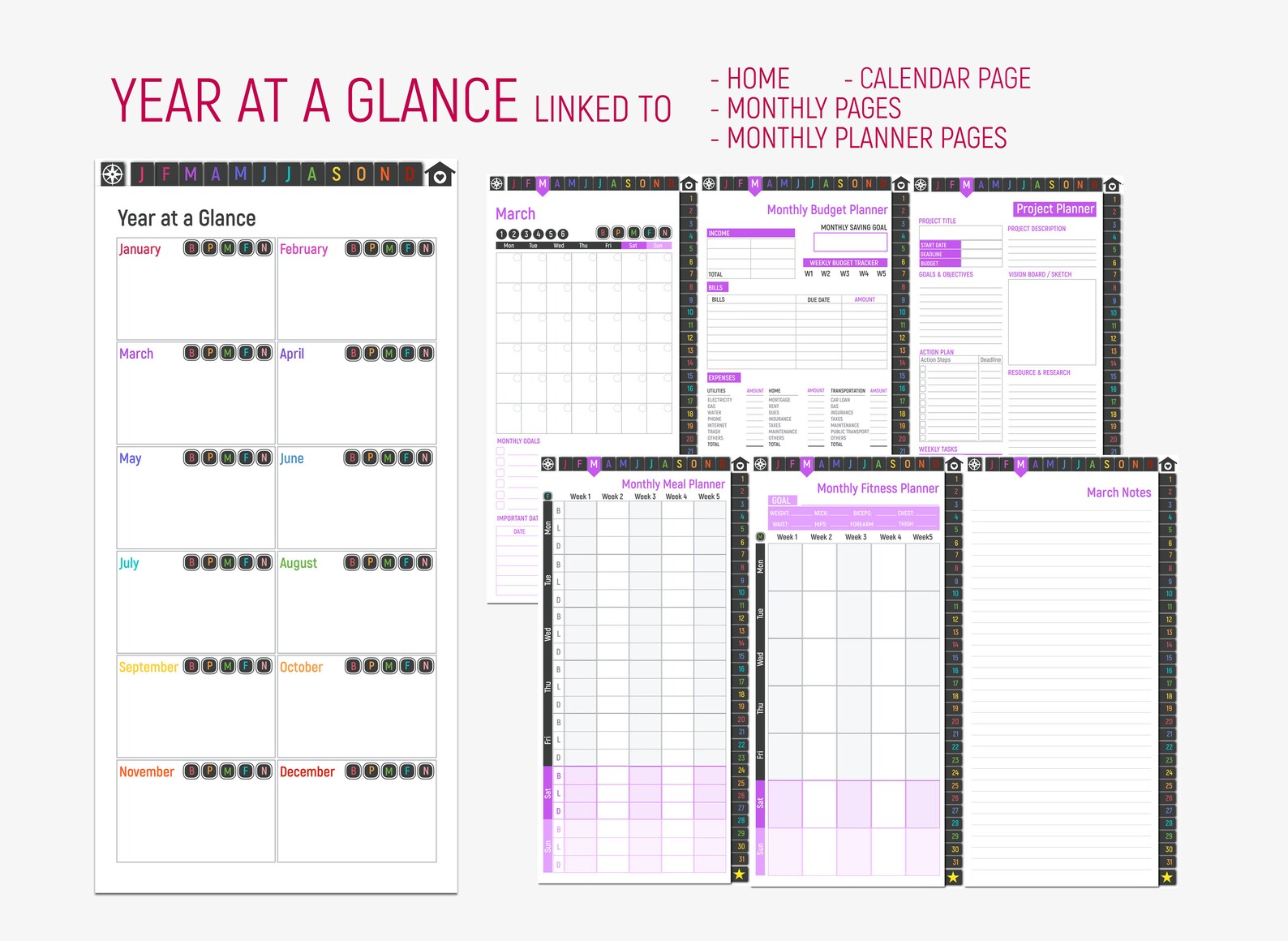 Undated Phone Planner for iPhone and Android Phones Goodnotes Etsy