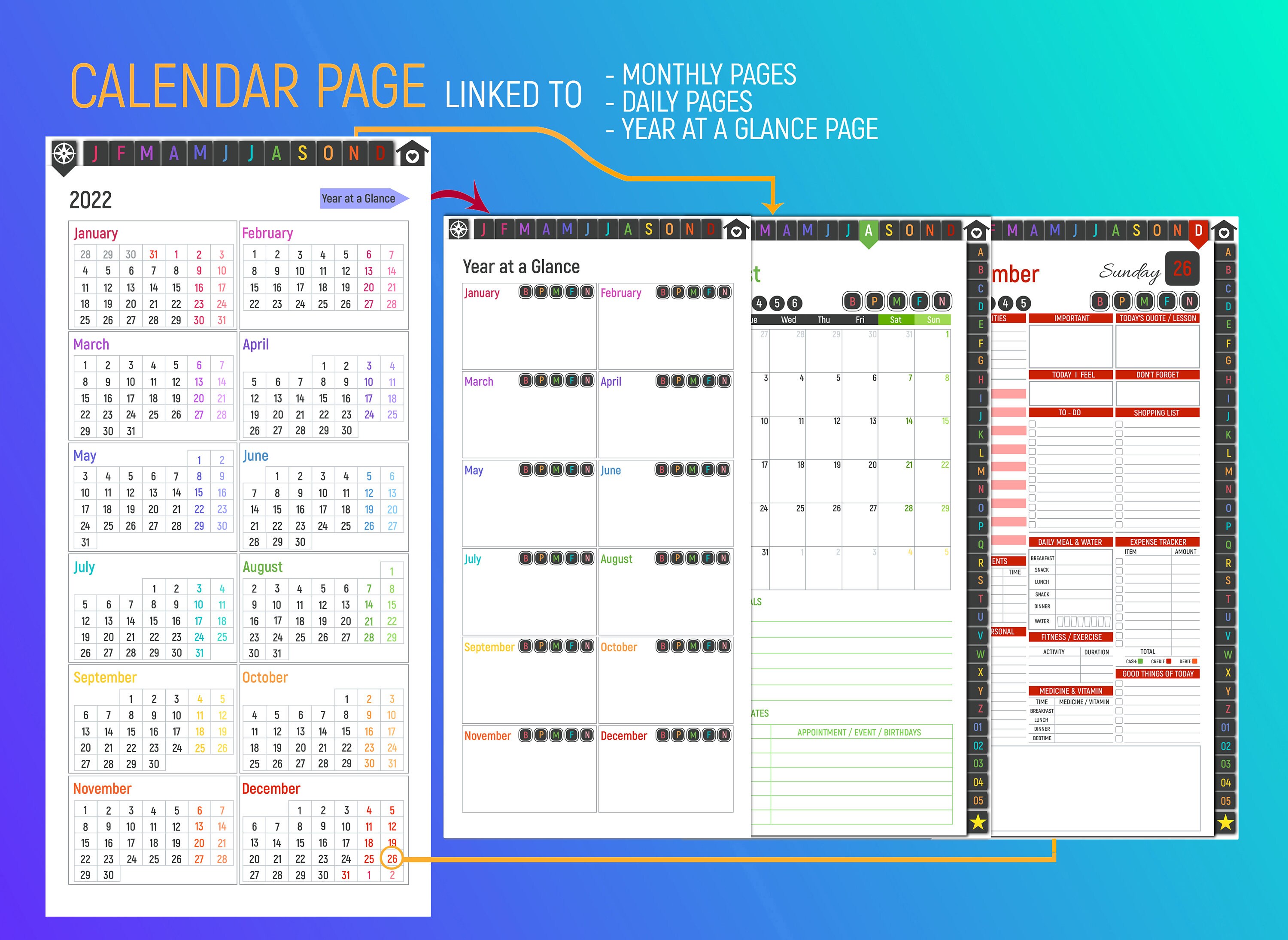 2022 Smartphone Digital Planner for iPhone and Android Phones