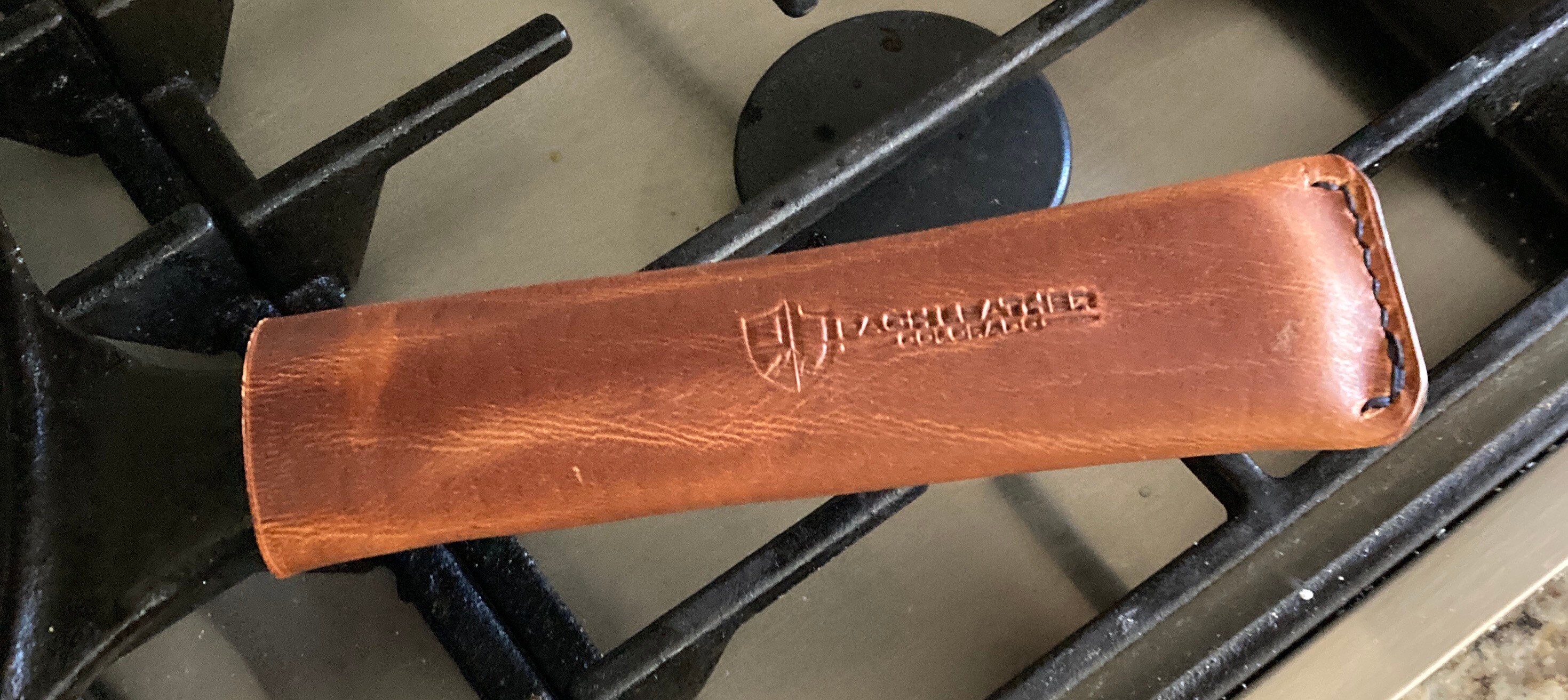 One Leather cast iron handle Personalized leather skillet Etsy