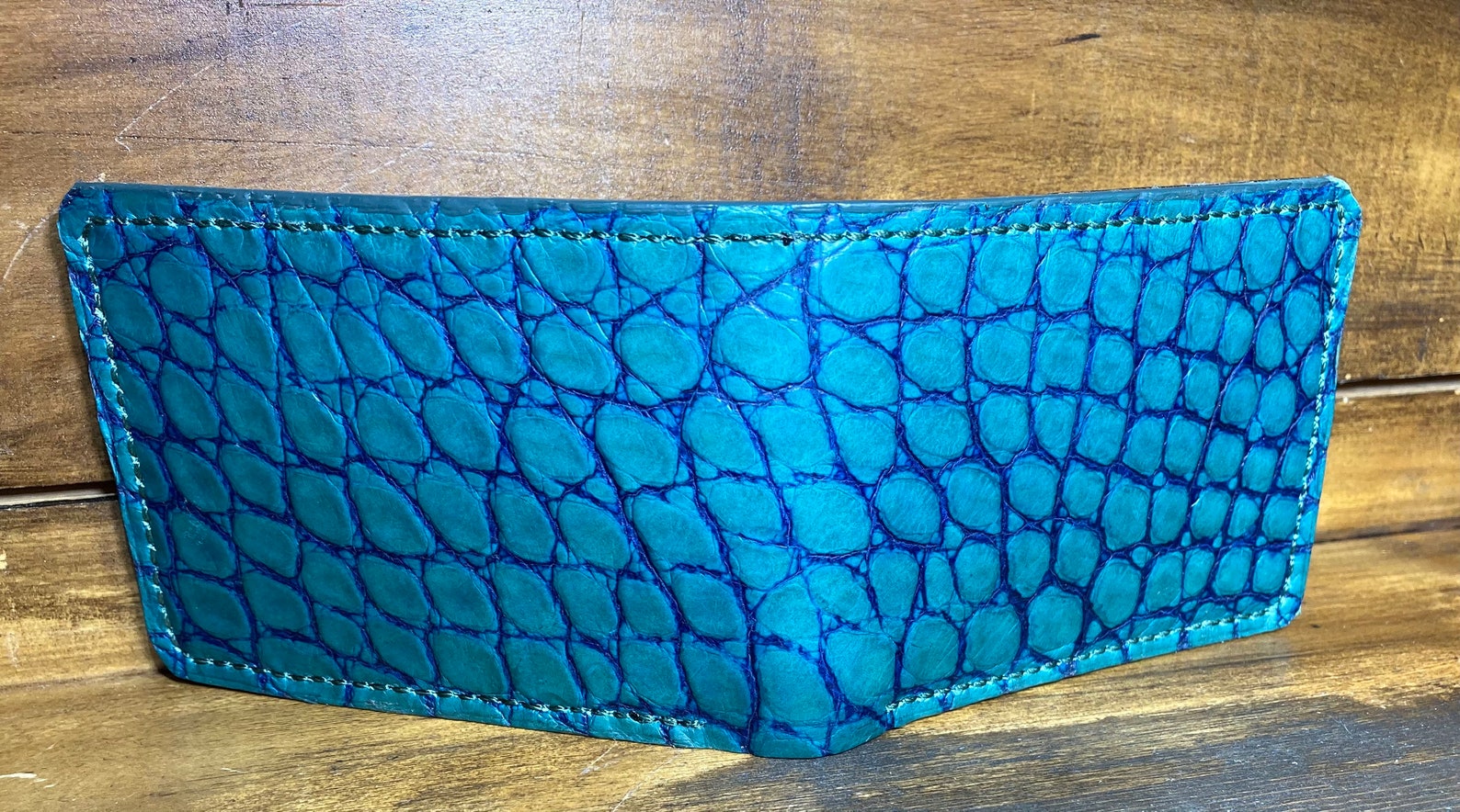 Alligator bifold wallet men green alligator wallet men Etsy