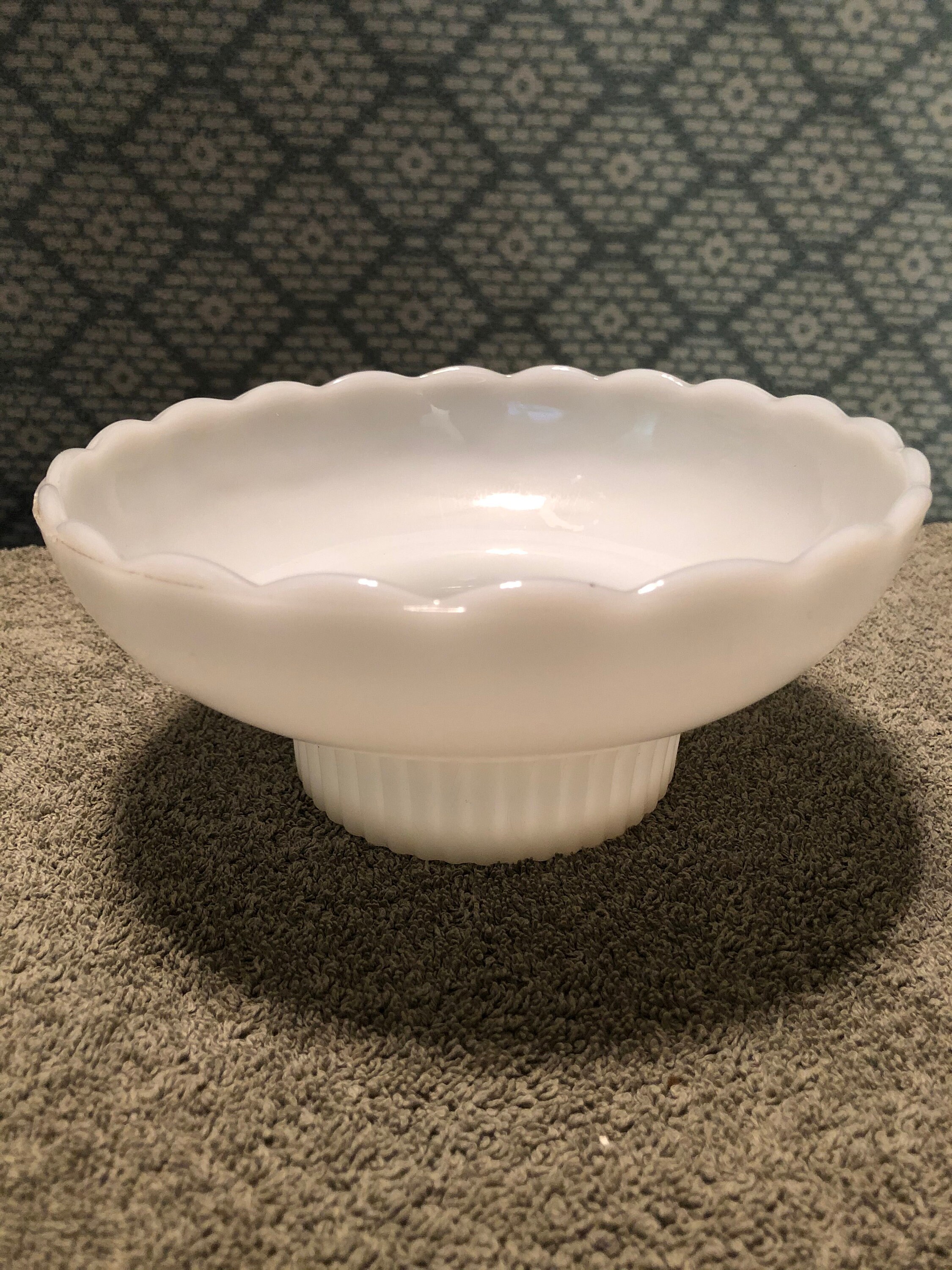 Vintage Milk Glass Bowl E.O. Brody Etsy