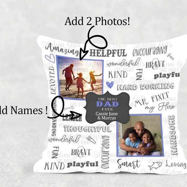 Dad Photo Pillow Sublimation ( with and without tag text) DIGITAL DOWNLOAD ONLY png