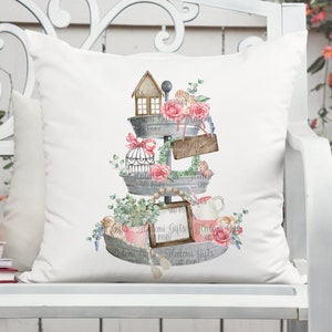 Spring Metal Farmhouse Tier Tray DESIGN ONLY Digital Download Png