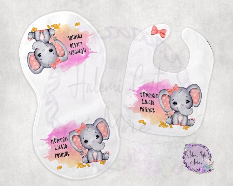 Mommys Little Peanut Bib and Burbcloth DIGITAL DOWNLOAD Sublimation template PNG