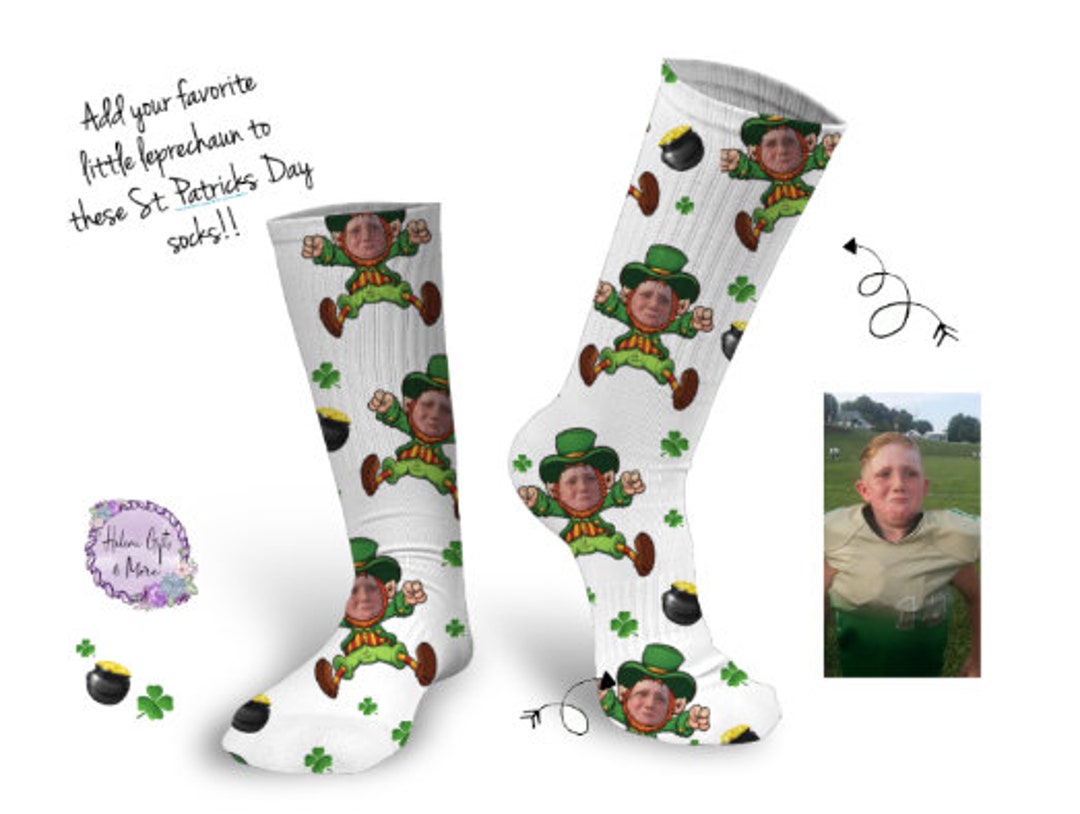 Custom St. Patricks Day Socks, DIGITAL DOWNLOAD TEMPLATE for Photo