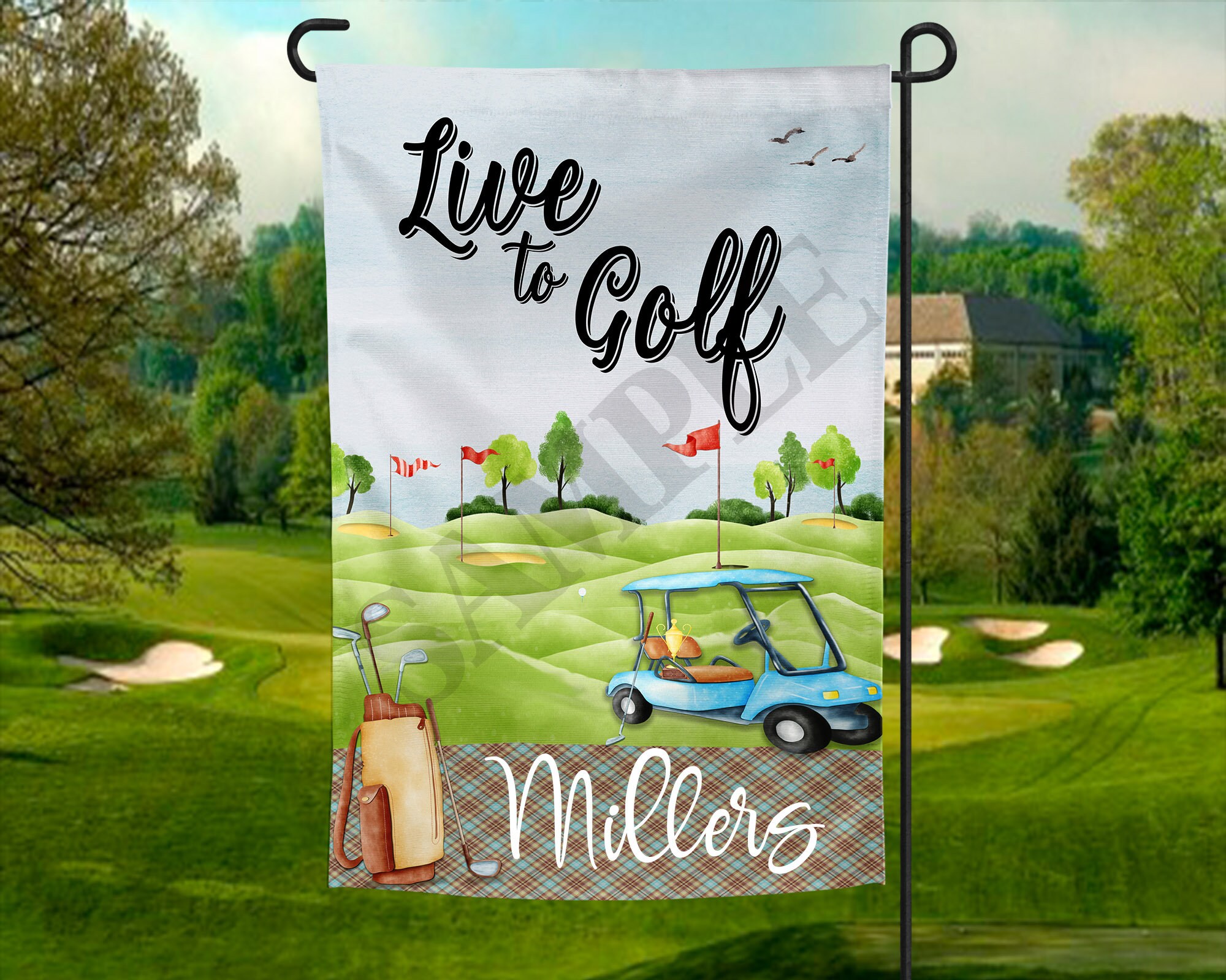 Live to Golf Garden Flag Plantilla INSTANT DESCARGAR JPEG Etsy