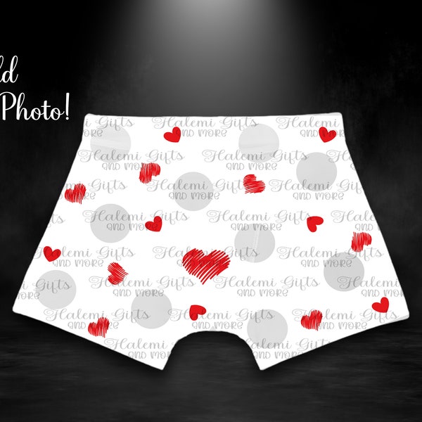 Hearts PHOTO Mens Funny Boxers- , Digital Download DESIGN ONLY png