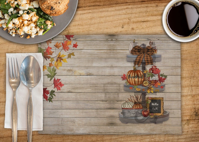 Hello Fall Farmhouse 3 Tier Tray Design Cutting Board/placemat Etsy