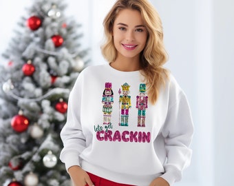 Christmas Nutcracker Trendy Lets Get Crackin&#39; Faux sequins glitter Faux embroidery  DIGITAL DOWNLOAD  Faux  PNG Sublimation and Dtf