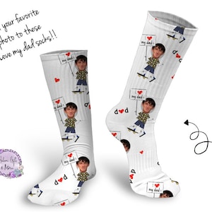 Custom I love my Dad Boy Photo Socks, DIGITAL DOWNLOAD TEMPLATE  Socks, Funny Socks, Fathers day socks, Sublimation