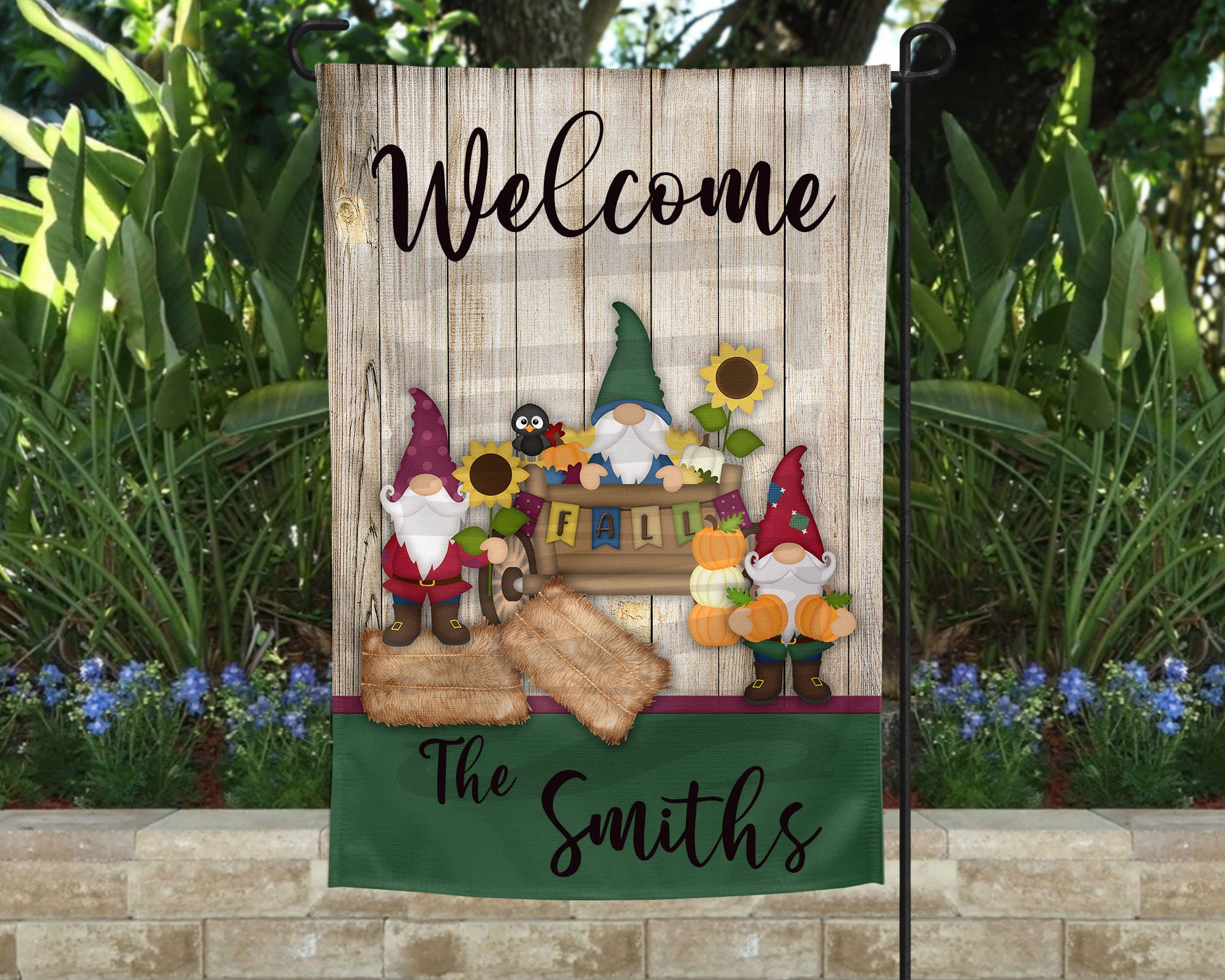 Gnomes Fall Garden Flag Template INSTANT DOWNLOAD JPEG Etsy