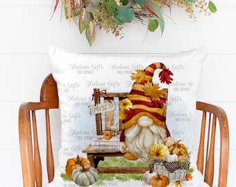 Fall Gnome Pumpkins Bench  DESIGN ONLY  Sublimation Digital Download png