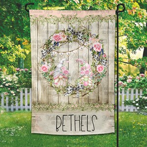 Spring Gnome Wreath Garden Flag DESIGN ONLY Digital Download JPEG