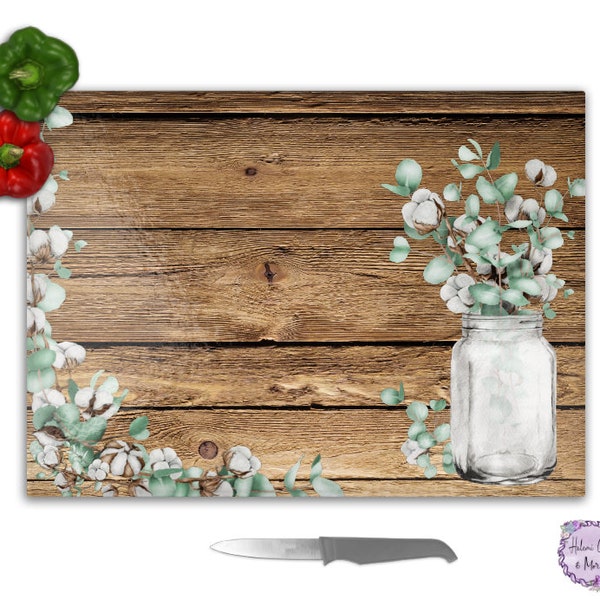 Wood with Cotton and Eucalyptus Cutting Board Design, DIGITAL DOWNLOAD  , Sublimation PNG