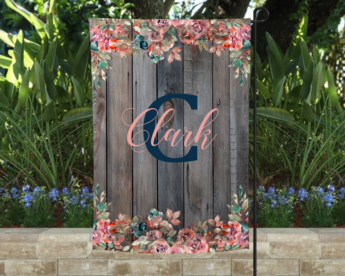 Wood and Floral Garden Flag Template INSTANT DOWNLOAD PNG Etsy