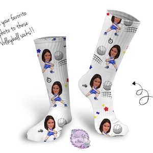 Custom Volleyball Photo Socks,DIGITAL DOWNLOAD Photo Socks, Funny Socks, sports  Sock Template, Sublimation Download png svg