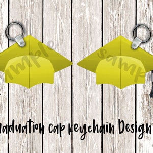 2021 Yellow Graduation Cap Keychain Digital Template INSTANT DOWNLOAD PNG