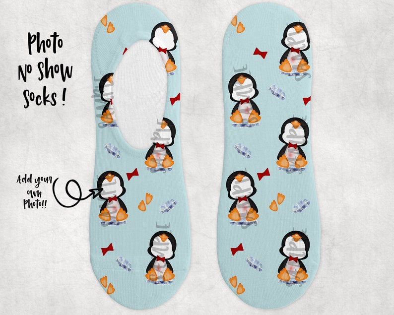 Download Penguin Photo No Show Sock Template DESIGN ONLY Sublimation | Etsy