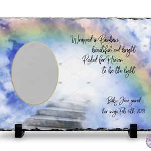 Custom Memorial Wrapped in Rainbows Infant Memorial  slate, Template, Sublimation Download Digital PNG
