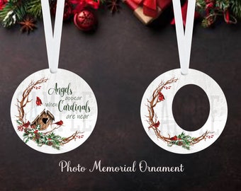 Christmas Angels are Near Cardinal PHOTO Benelux Ornament Design Sublimation DIGITAL DOWNLOAD png