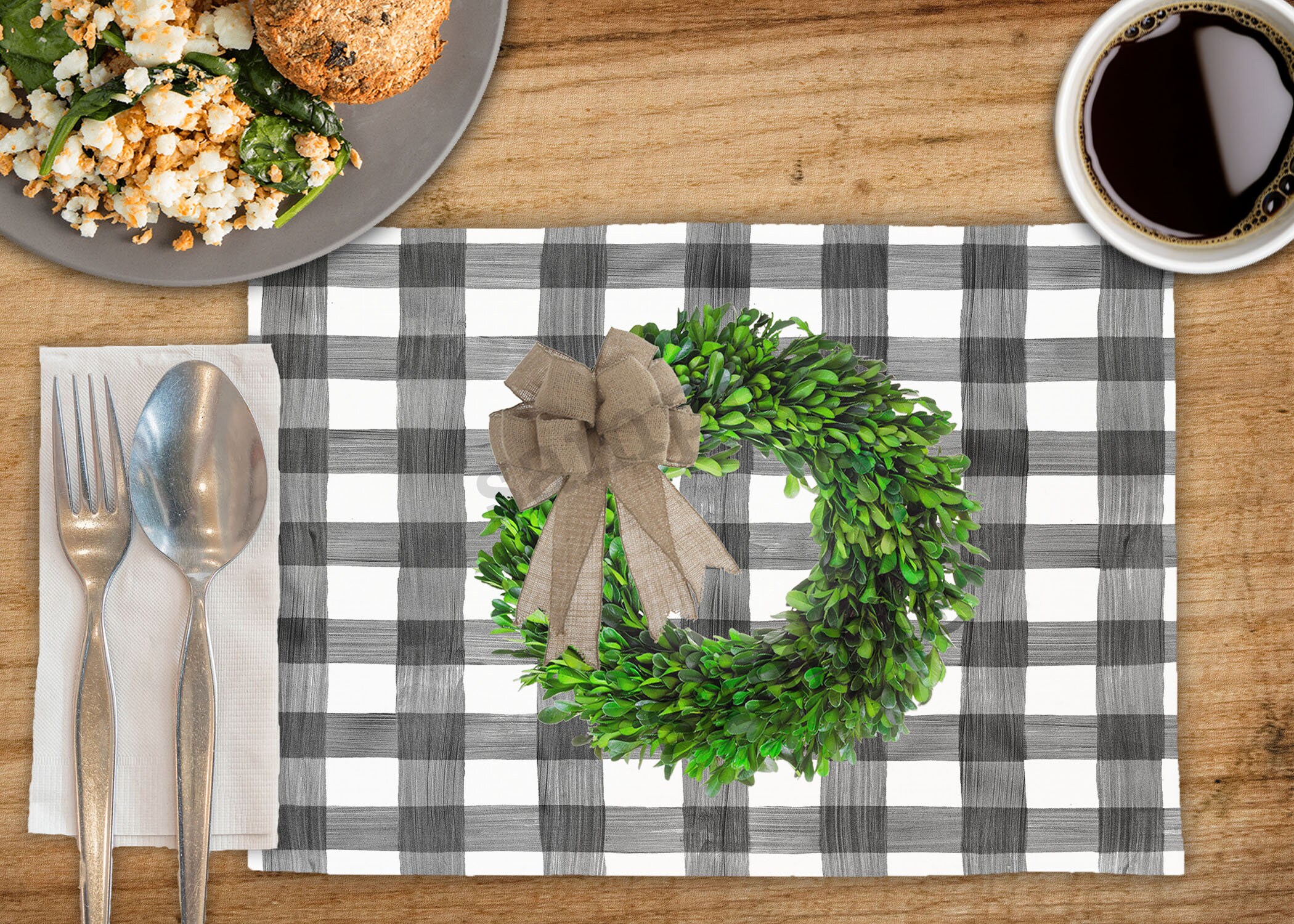 Plaid Boxwood Collection 2 Placemat/cutting Board Etsy