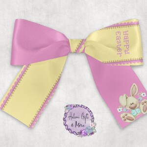 Happy Easter Cheer Bow Sublimation DIGITAL DOWNLOAD ONLY Strips png
