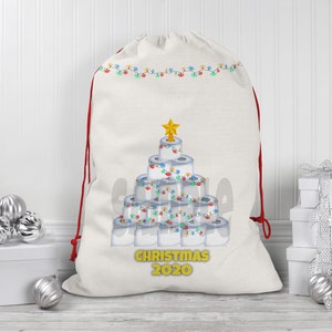 クリスマス 面白いトイレットペーパーツリー サンタバッグデザイン 昇華デジタルダウンロード png