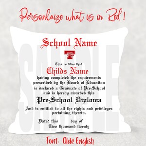 Plantilla de Diploma Preescolar para Almohada de Taza para Personalizar SUBLIMATION DIGITAL DESCARGAR png
