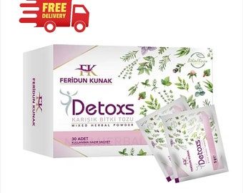 Thé Feridun Kunak Detox, mélange d'herbes minceur original, (1 paquet X 30 pcs)