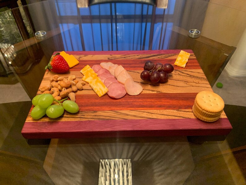 Hard Wood Cutting Board Zebrawood Purple Heart and Padauk Etsy