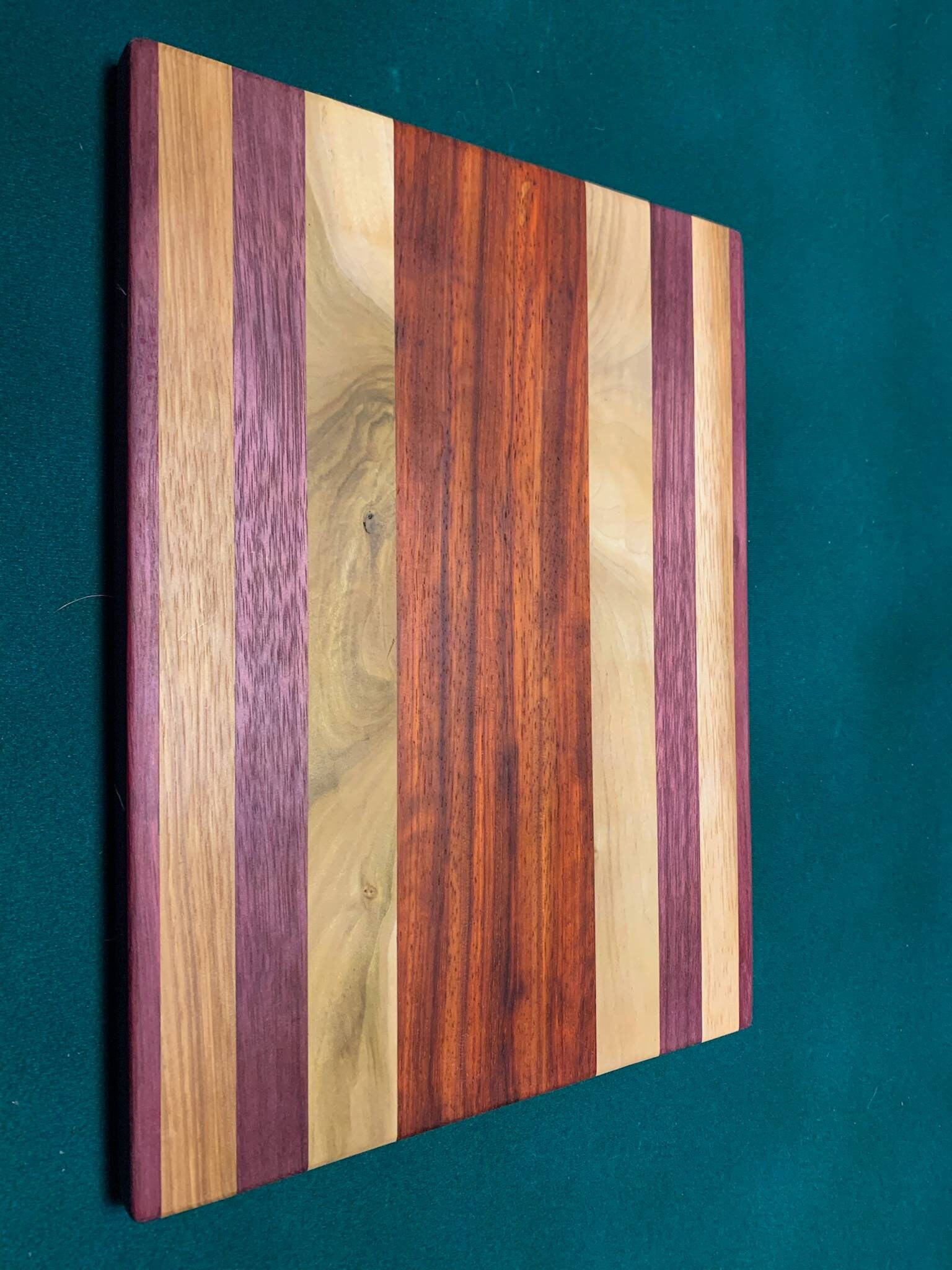 Hard wood cutting board Purple heart Maple and Padauk Etsy