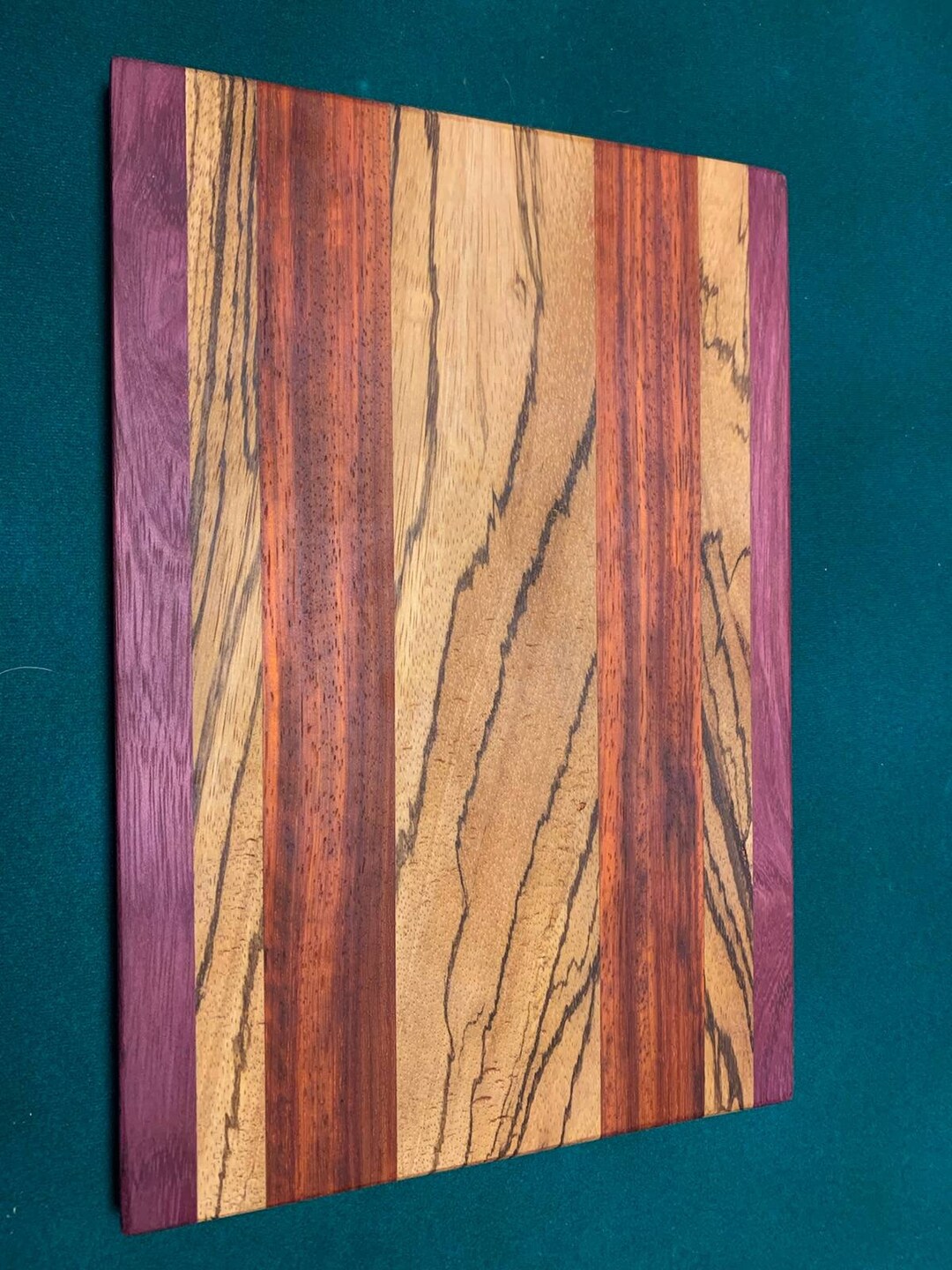 Hard Wood Cutting Board Zebrawood Purple Heart and Padauk Etsy