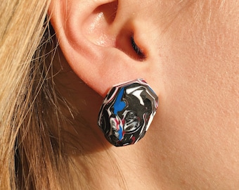 Geometric Stud Earrings / Polymer Clay Earrings / Colorful Earrings / Modern Jewelry / Minimalist Earrings / Gift For Her
