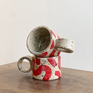 Handmade Stoneware Espresso Mug With A Handle / Small Espresso Mug / Stoneware Double Espresso Cup With Speckles / Modern Espresso Cup