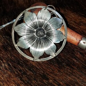 Flower Pendant, Domed and Filigreed