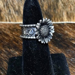 Sunflower Sterling Ring