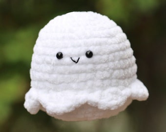 Amigurumi Häkelanleitung (PDF auf Englisch): Plush Ghost Häkelanleitung, Chenille Ghost Amigurumi Anleitung, No-Sew Halloween Häkelanleitung