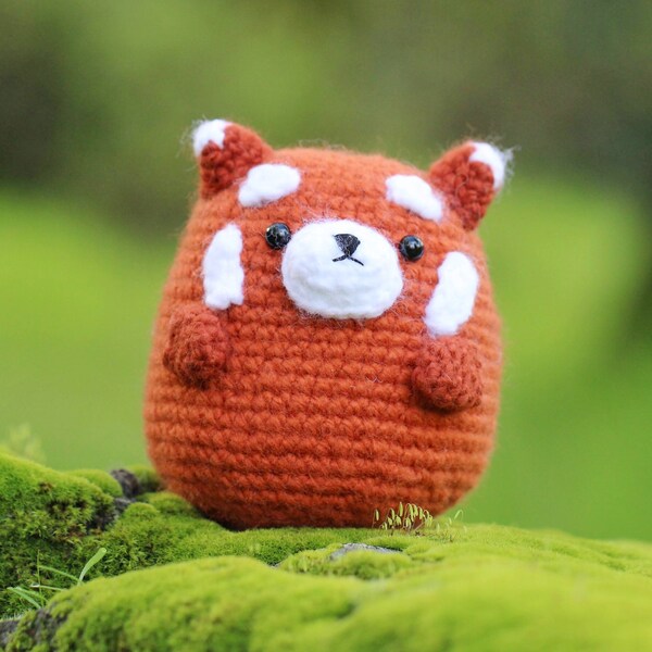 Amigurumi Crochet Pattern (PDF in English): Adzuki the Chubby Red Panda, Crochet Red Panda, Amigurumi Raccoon, Crochet Chubby Teddy