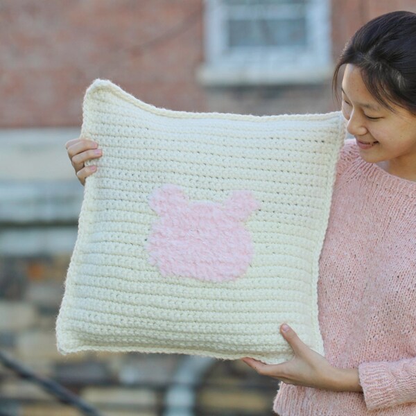 Crochet Pattern (PDF in English): Teddy Bear Throw Pillow, Crochet Throw Pillow, Teddy Bear Pillow, Crochet Animal Pillow