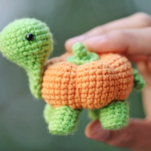 Amigurumi Crochet Pattern (PDF in English): Pumpernickel the Pumpkin Turtle, Crochet Pumpkin Turtle, Amigurumi Pumpkin Turtle