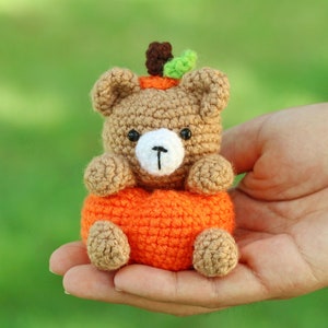 Amigurumi Crochet Pattern (PDF in English): Pumpkin Bear, Crochet Pumpkin Bear, Amigurumi Pumpkin Bear, Halloween Pumpkin Bear