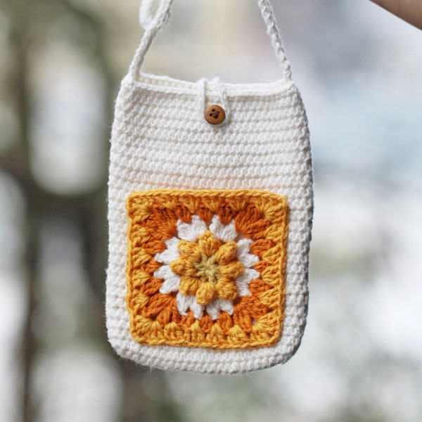 Starburst Granny Square Phone Sling, Phone Sling Crochet Pattern, Granny Square Phone Bag Pattern, Crochet Phone Sling Pattern