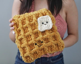 Amigurumi Crochet Pattern (PDF in English): Jumbo Waffle, Velvet Waffle, Giant Waffle, Waffle Play Food, Crochet Play Food, Crochet Waffle