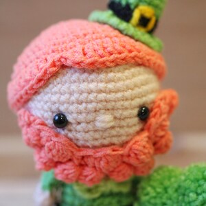 Amigurumi Crochet Pattern PDF in English: Liam the Leprechaun and Four-Leaf Clover image 4