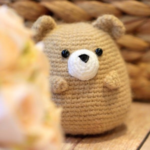 Amigurumi Crochet Pattern (PDF in English): Waffle the Chubby Bear, Crochet Teddy Bear, Amigurumi Teddy Bear, Crochet Chubby Bear