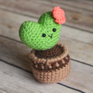 Amigurumi Crochet Pattern PDF in English: Crochet Heart Cactus, Crochet Hoya Kerii, Amigurumi Cactus, Crochet Succulent, Crochet Plant image 4